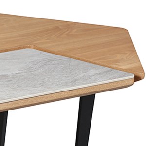 Table basse hexagonale bi-matière