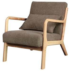 Zack-fauteuil en bois naturel et tissu trendy taupe