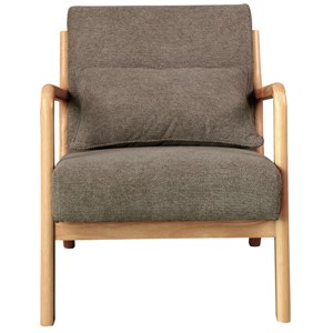 Zack-fauteuil en bois naturel et tissu trendy taupe