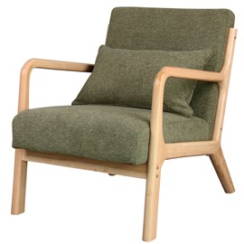 Zack-fauteuil en bois naturel et tissu trendy sauge
