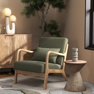 Zack-fauteuil en bois naturel et tissu trendy sauge