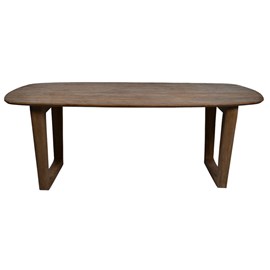 Corte-table à manger 8 personnes 200 cm en bois massif brossé