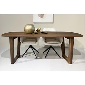 Corte-table à manger 8 personnes 200 cm en bois massif brossé