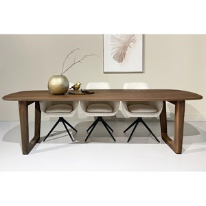 Corte-table à manger 12 personnes 270 cm en bois massif brossé