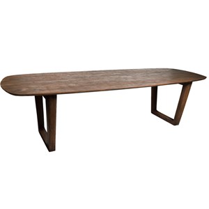 Corte-table à manger 12 personnes 270 cm en bois massif brossé