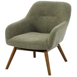 Malmo-fauteuil en bois patiné noyer et tissu trendy sauge