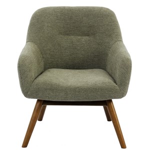Malmo-fauteuil en bois patiné noyer et tissu trendy sauge