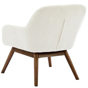 Malmo-fauteuil en bois patiné noyer et tissu trendy beige