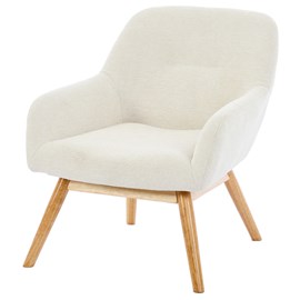 Malmo-fauteuil en bois naturel et tissu trendy beige