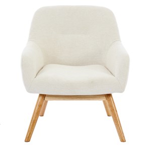 Malmo-fauteuil en bois naturel et tissu trendy beige