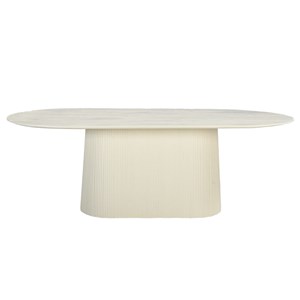 Dolce-table à manger ovale 10 personnes 230 cm en bois massif ivoire