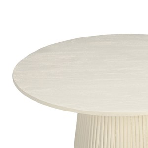 Dolce-table basse ronde d80 cm en bois massif ivoire