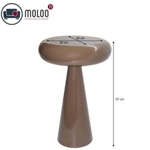 Tilt-table basse d'appoint en acier laqué café