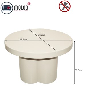 Fiona-table basse ronde d56 cm blanc cassé