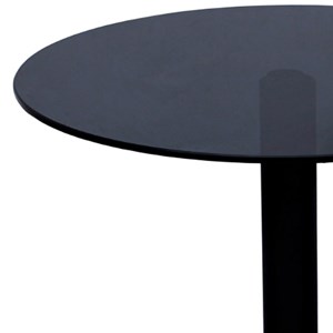 Miro-table basse ronde d55 cm en verre noir et acier laqué