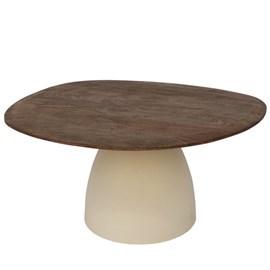 Dylon-table basse d76 cm en bois brun et ivoire