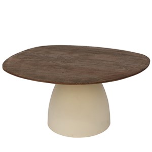 Dylon-table basse d76 cm en bois brun et ivoire