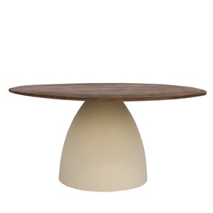 Dylon-table basse d76 cm en bois brun et ivoire