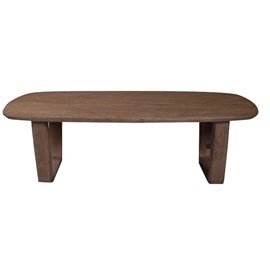 Corte-table basse en bois massif brossé brun