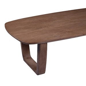 Corte-table basse en bois massif brossé brun