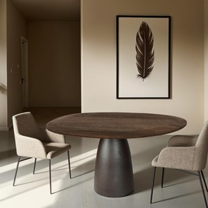 Dylon-table à manger 4 personnes d120 cm en bois massif et métal