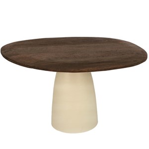 Dylon-table à manger ronde 4 personnes d140 bois massif brun