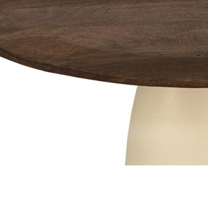 Dylon-table à manger ronde 4 personnes d140 bois massif brun