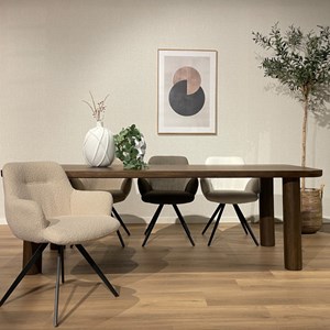 Hug-table à manger 10 personnes 240 cm en bois massif brun