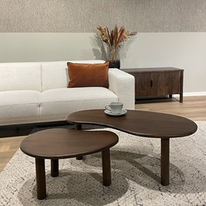 Nubis-set de 2 tables basses gigognes en bois massif teinté