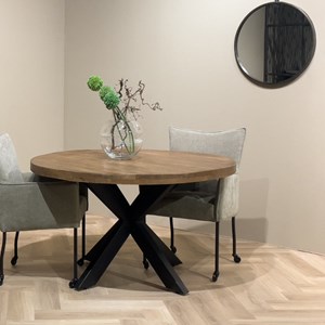 Manaus-table repas ronde 4 personnes d140 cm en bois massif