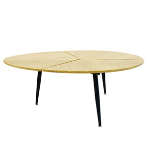 Table basse ovale pieds métal et plateau