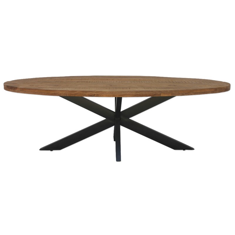 Manaus-table à manger ovale 10 personnes 240 cm en bois massif