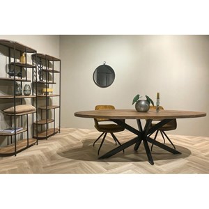 Bari-table à manger ovale 6 personnes 160 cm en bois massif