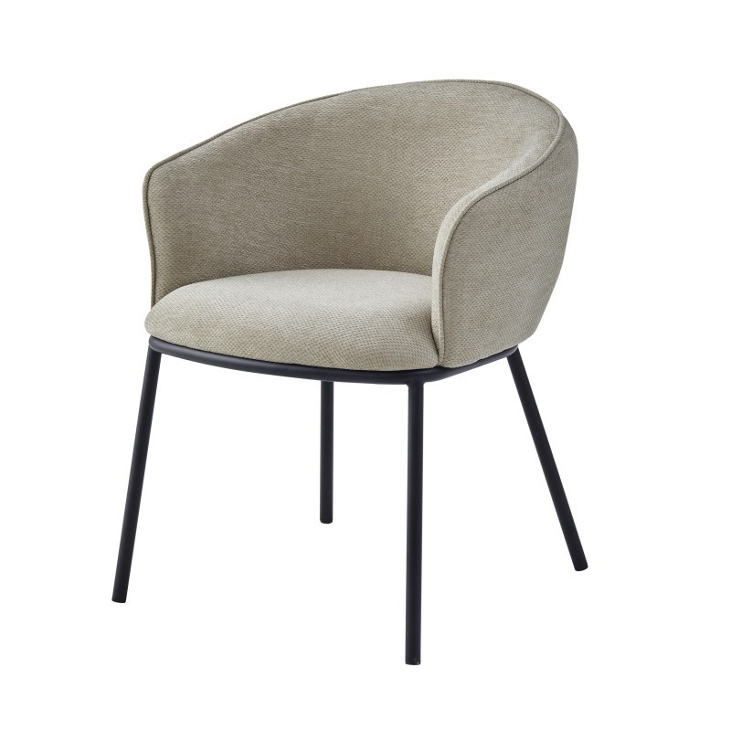 Moloo - Alvin-fauteuil de table en tissu luxury grège