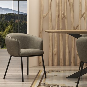 Alvin-fauteuil de table en tissu luxury taupe