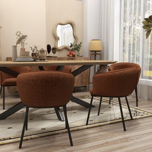 Alvin-fauteuil de table en tissu luxury terracotta