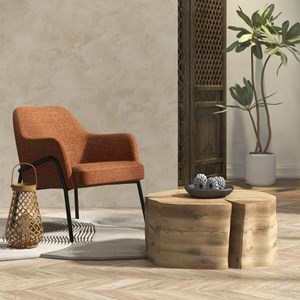 Layton-fauteuil en tissu luxury terracotta