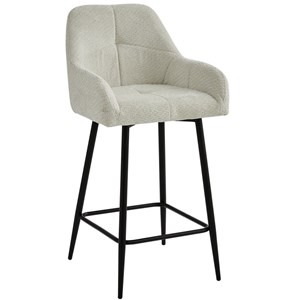 Lea-fauteuil de bar en tissu ikon coloris lin (x2)