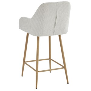 Lea-fauteuil de bar en tissu ikon coloris lin et métal chêne (x2)