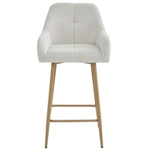 Lea-fauteuil de bar en tissu ikon coloris lin et métal chêne (x2)