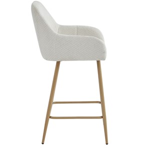 Lea-fauteuil de bar en tissu ikon coloris lin et métal chêne (x2)
