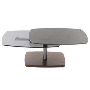 Table basse plateaux verre gris ardoise