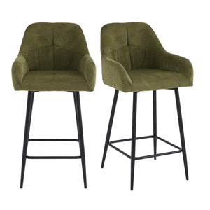 Lea-fauteuil de bar en tissu ikon olive (x2)
