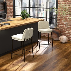 Nolan-chaise de bar en tissu luxury grège  (x2)