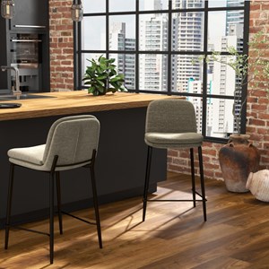 Nolan-chaise de bar en tissu luxury taupe (x2)