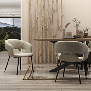 Travis-fauteuil de table en tissu luxury grège