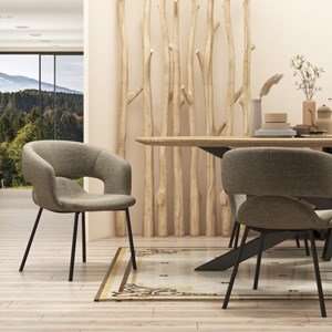 Travis-fauteuil de table en tissu luxury taupe