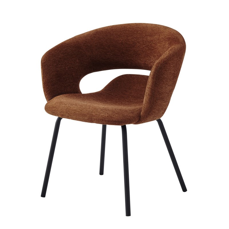 Travis-fauteuil de table en tissu luxury terracotta