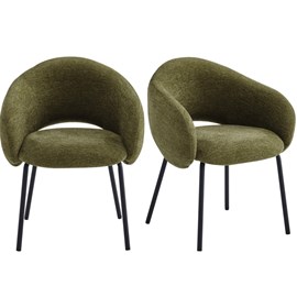 Sharp-fauteuil de table en tissu luxury kaki (x2)