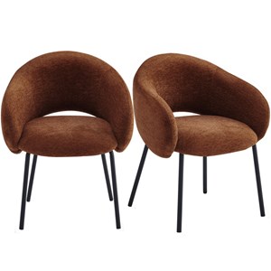 Sharp-fauteuil de table en tissu luxury terracotta (x2)